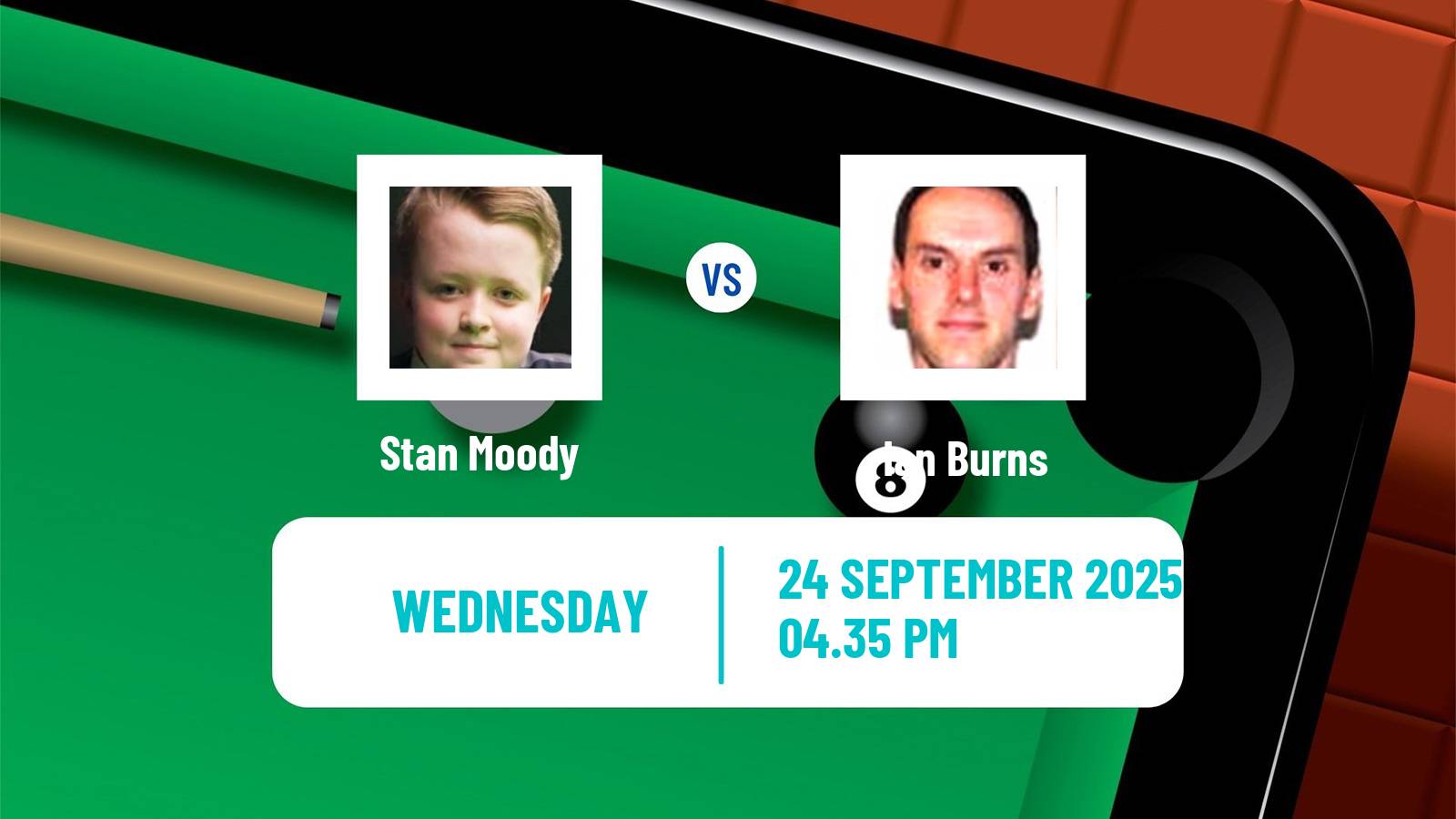 Snooker British Open Stan Moody - Ian Burns