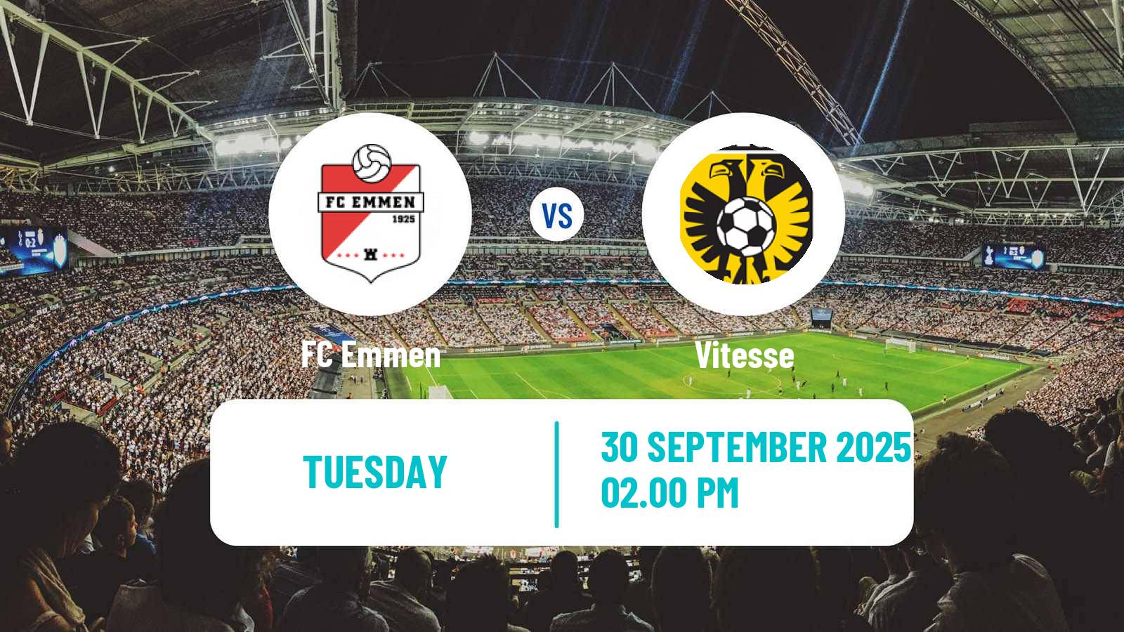 Soccer Dutch Eerste Divisie Emmen - Vitesse