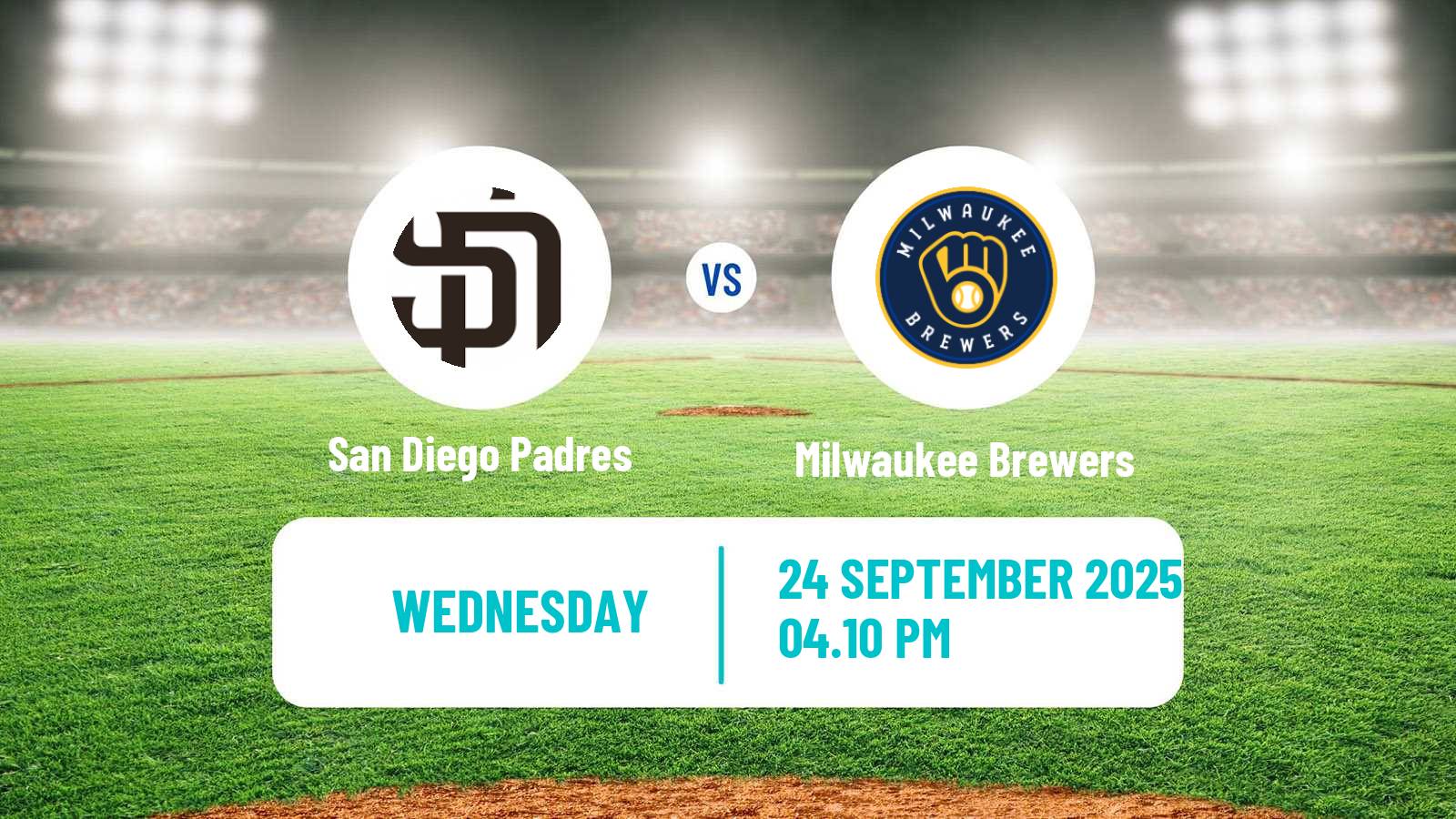 Baseball MLB San Diego Padres - Milwaukee Brewers