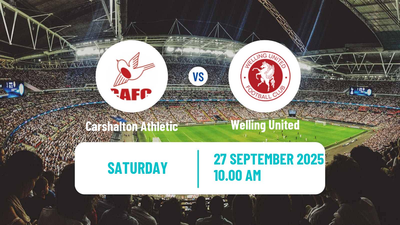 Soccer English Isthmian League Premier Division Carshalton Athletic - Welling United