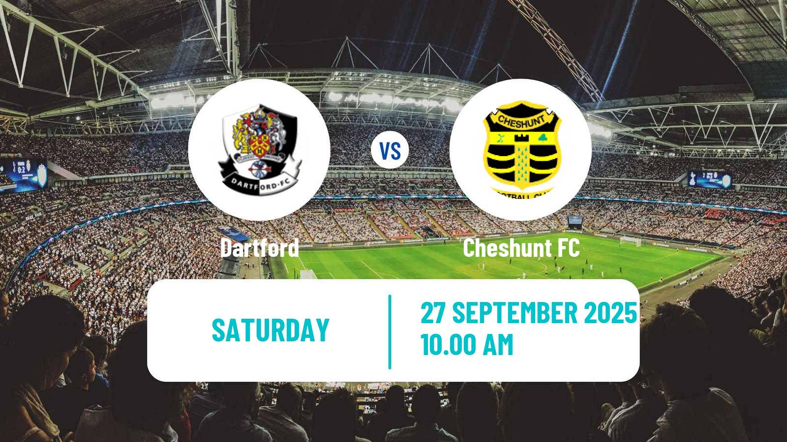 Soccer English Isthmian League Premier Division Dartford - Cheshunt