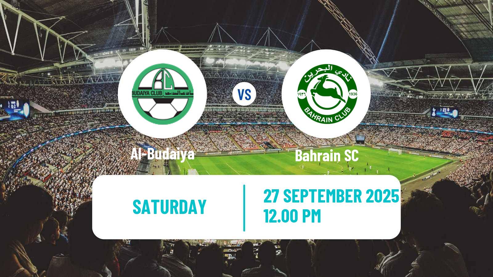 Soccer Bahraini Premier League Al-Budaiya - Bahrain SC