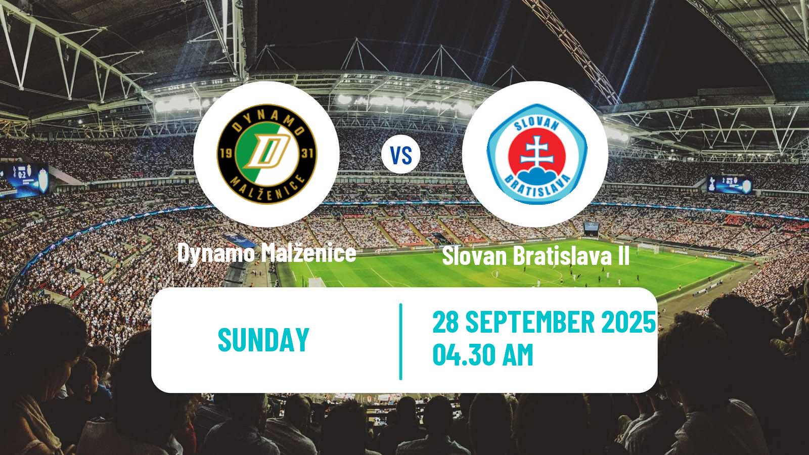 Soccer Slovak 2 Liga Dynamo Malženice - Slovan Bratislava II