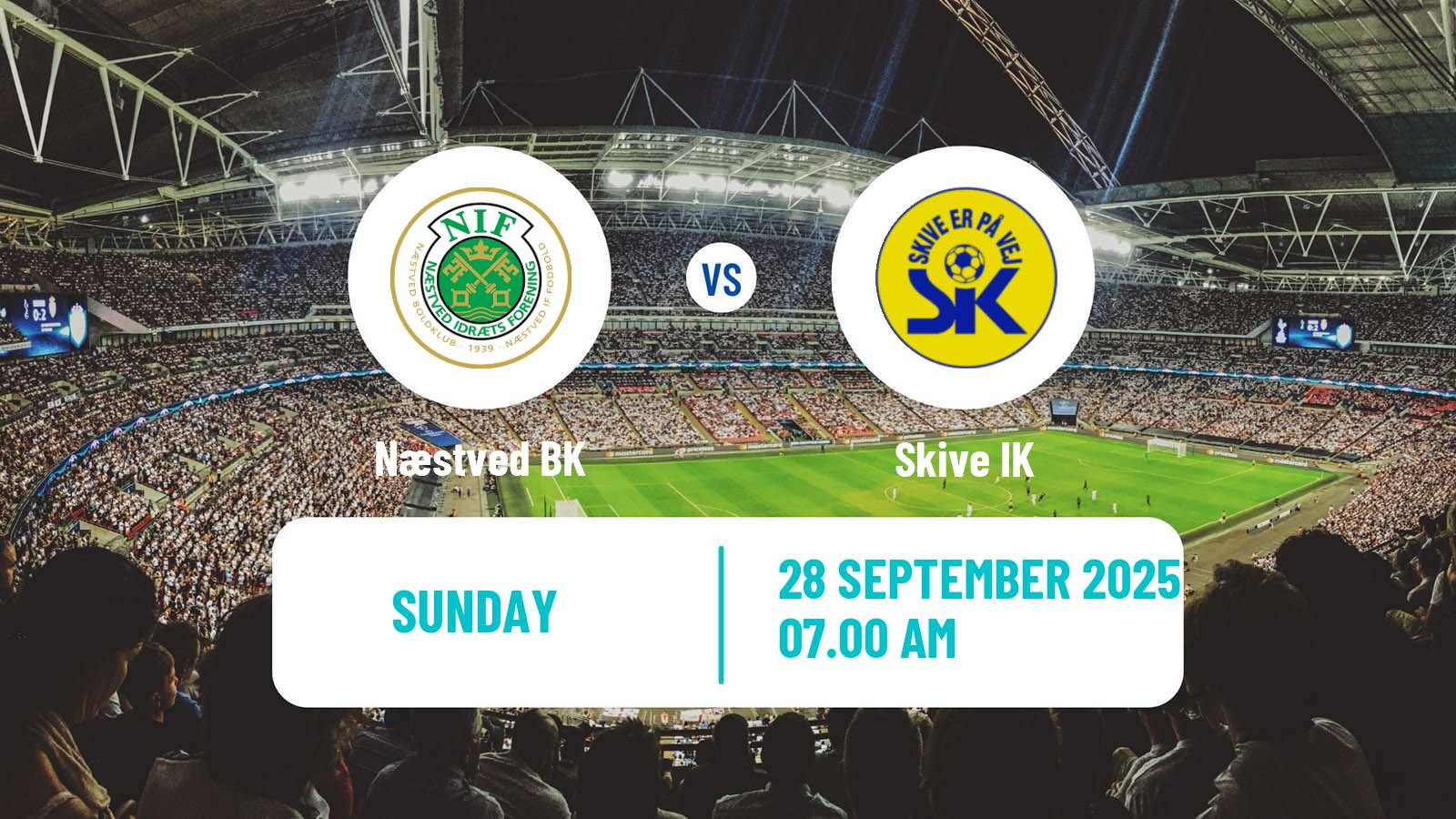Soccer Danish 2 Division Næstved BK - Skive IK