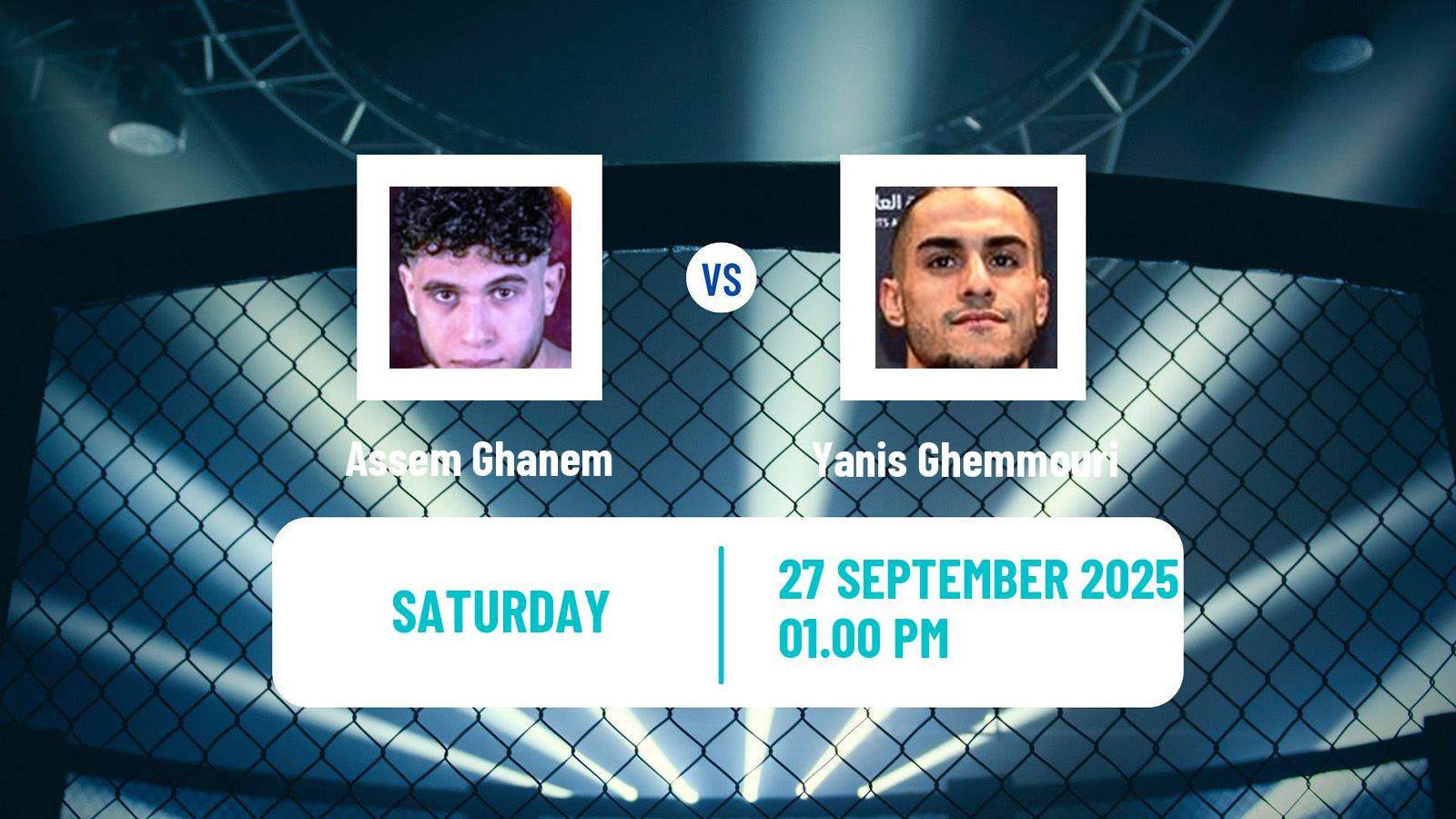 MMA Featherweight Pfl Mena Tournament Men Assem Ghanem - Yanis Ghemmouri