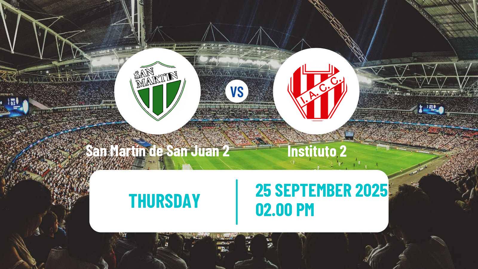Soccer Argentinian Reserve League San Martín de San Juan 2 - Instituto 2