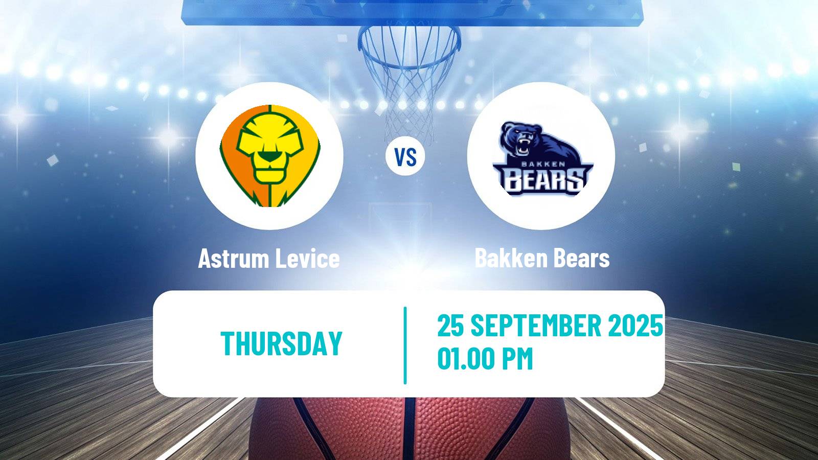Basketball Champions League Basketball Astrum Levice - Bakken Bears