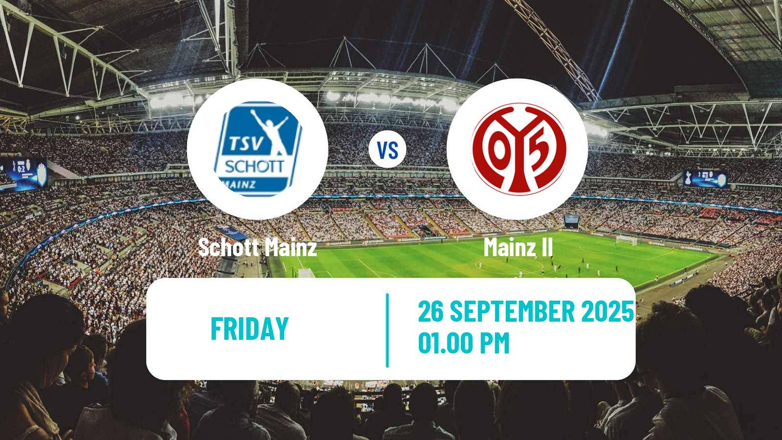 Soccer German Regionalliga Sudwest Schott Mainz - Mainz II