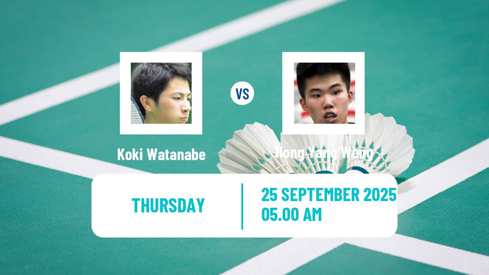 Badminton BWF World Tour Korea Open Men Koki Watanabe - Hong Yang Weng