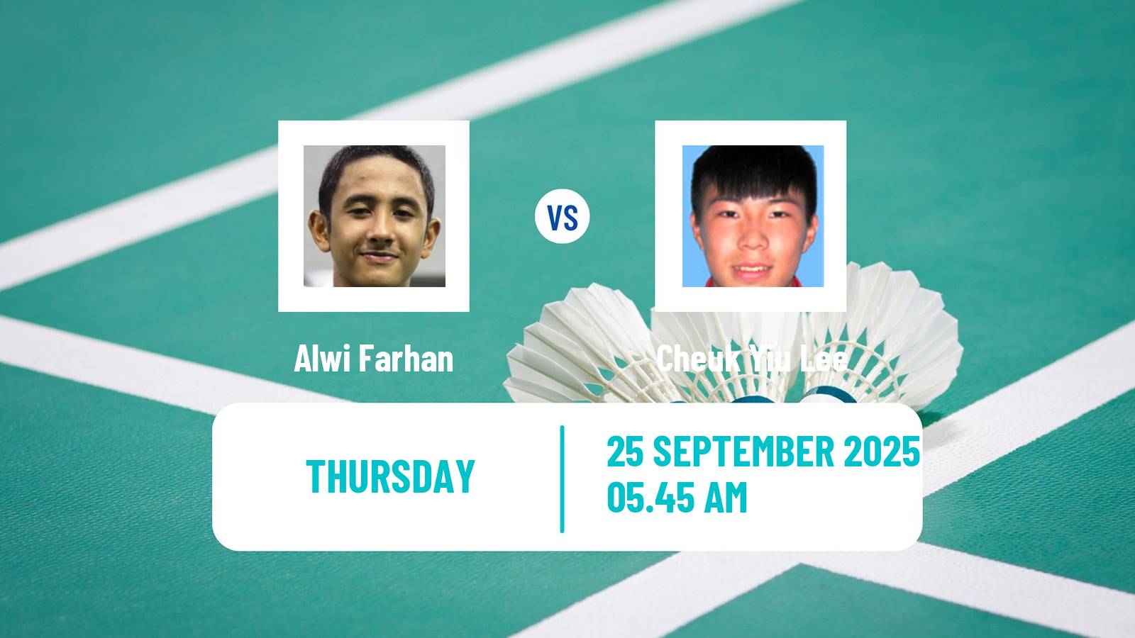 Badminton BWF World Tour Korea Open Men Alwi Farhan - Cheuk Yiu Lee