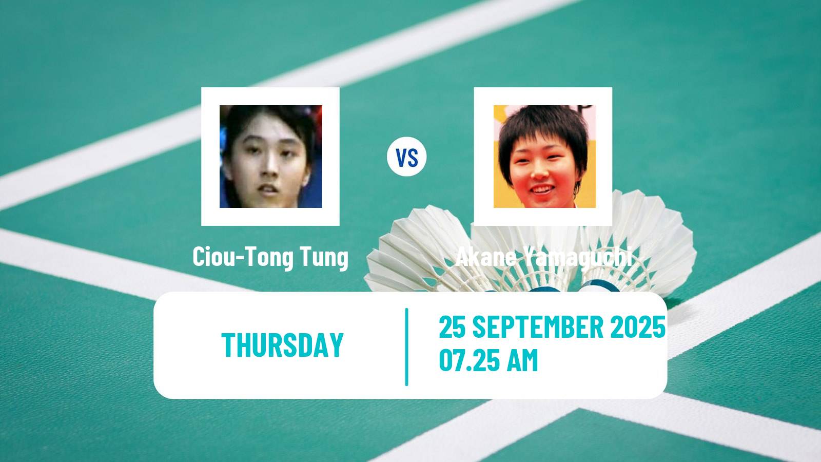 Badminton BWF World Tour Korea Open Women Ciou-Tong Tung - Akane Yamaguchi