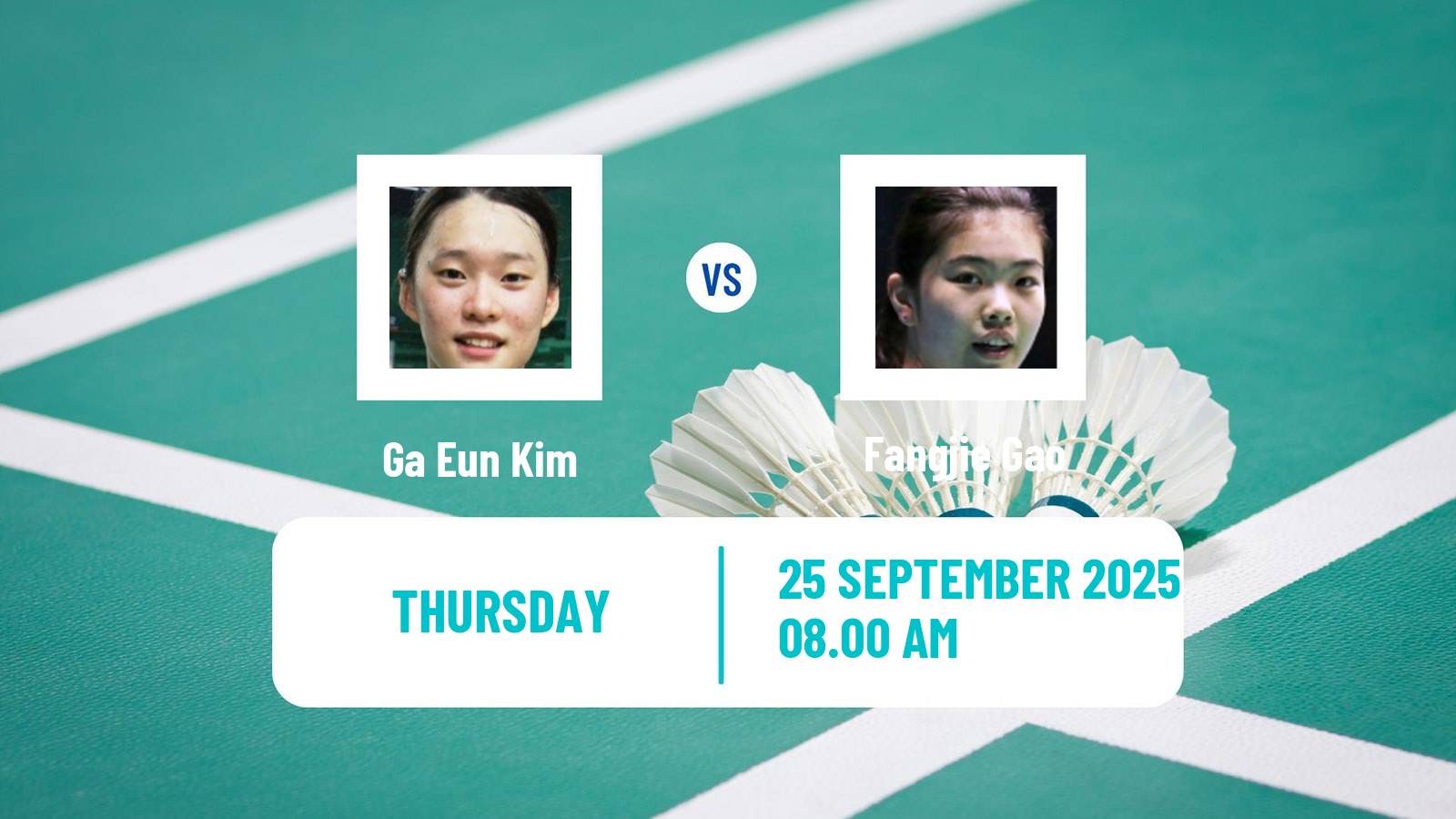 Badminton BWF World Tour Korea Open Women Ga Eun Kim - Fangjie Gao