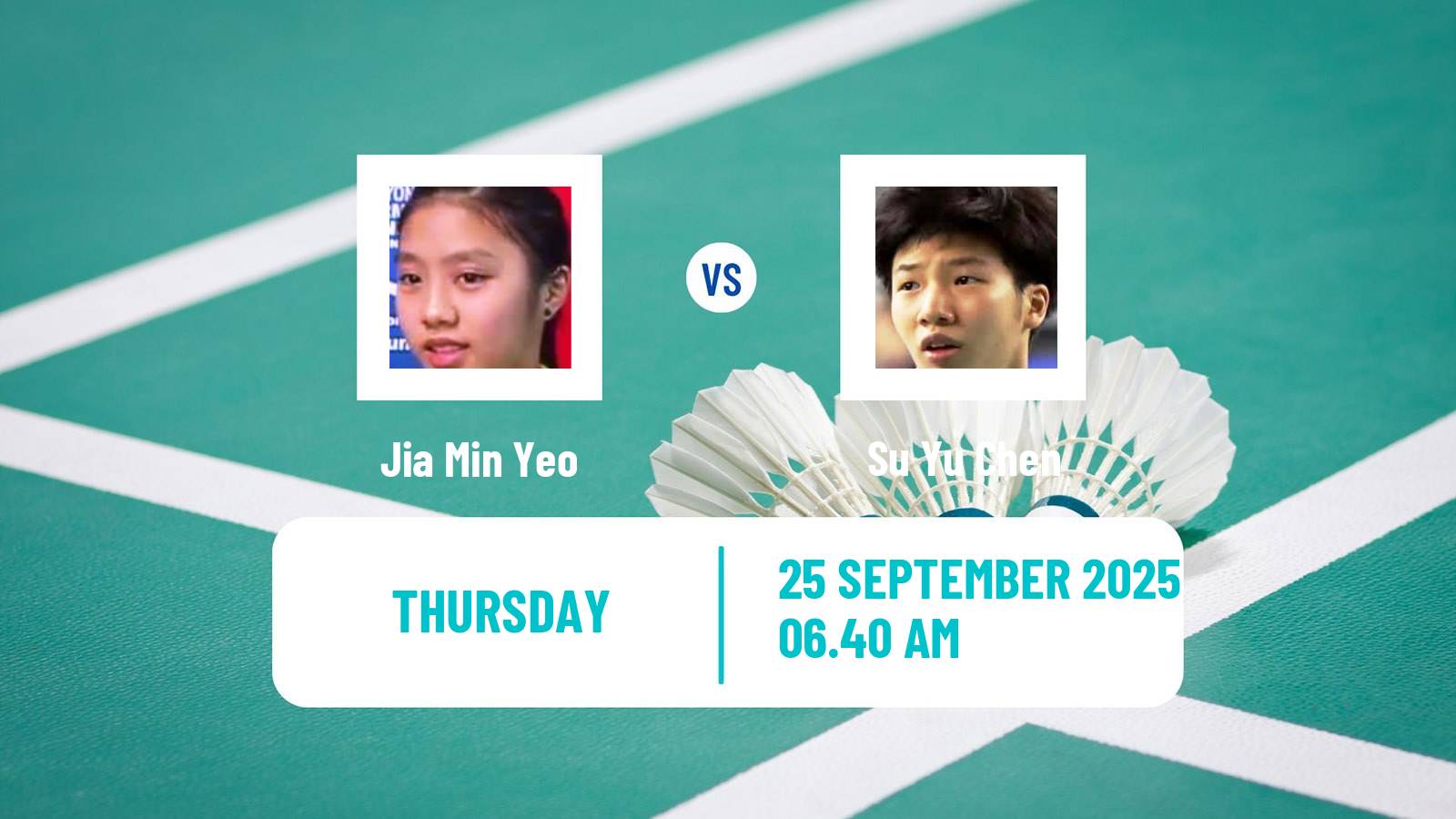 Badminton BWF World Tour Korea Open Women Jia Min Yeo - Su Yu Chen