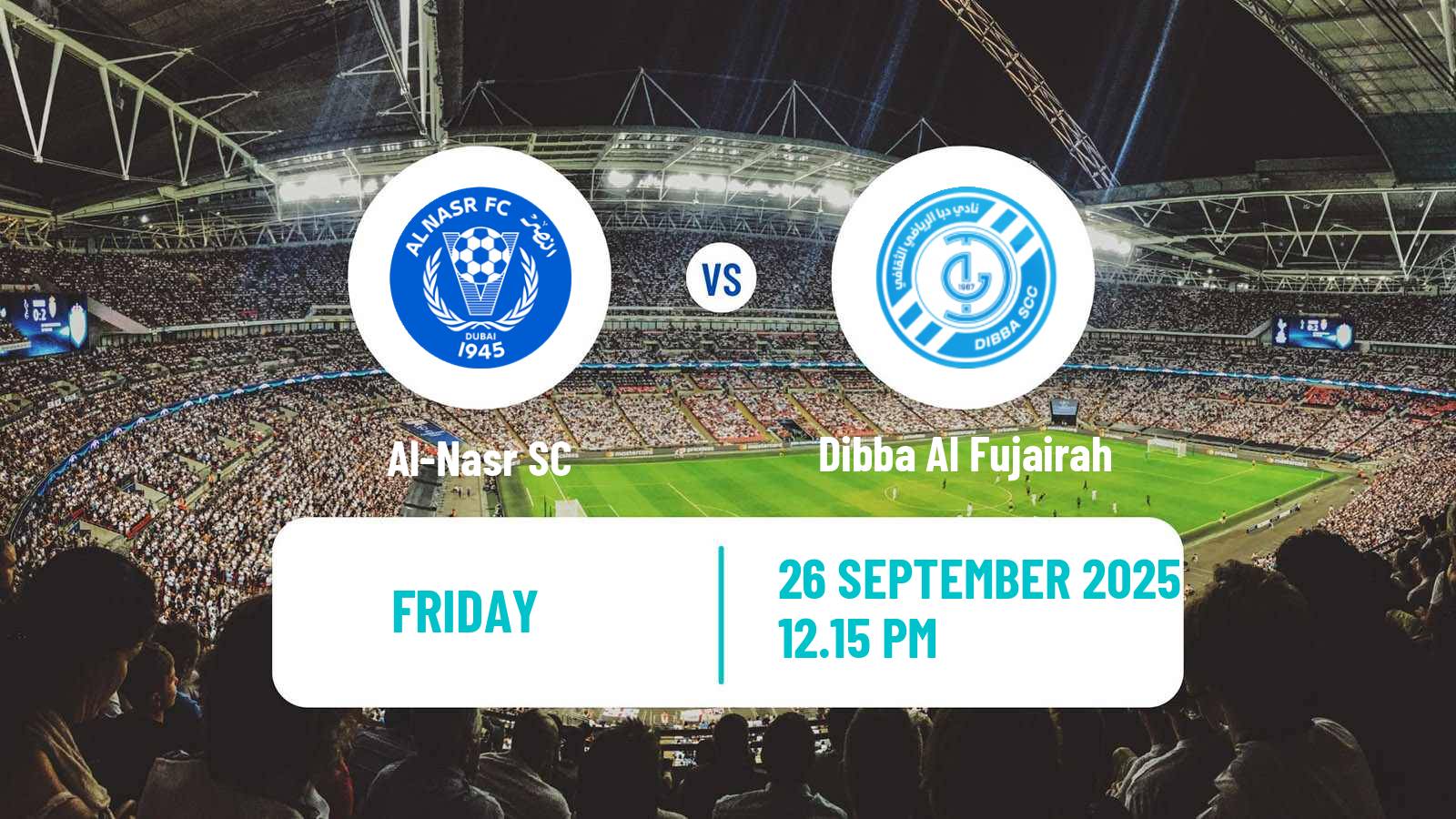 Soccer UAE Football League Al-Nasr - Dibba Al Fujairah