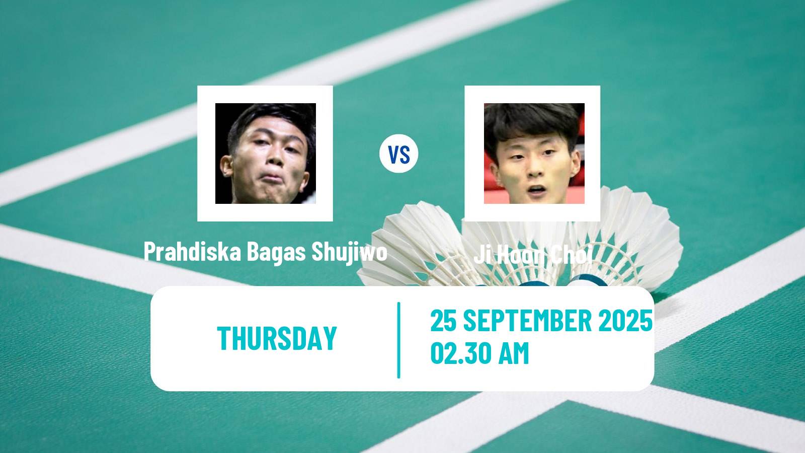 Badminton BWF World Tour Kaohsiung Masters Men Prahdiska Bagas Shujiwo - Ji Hoon Choi