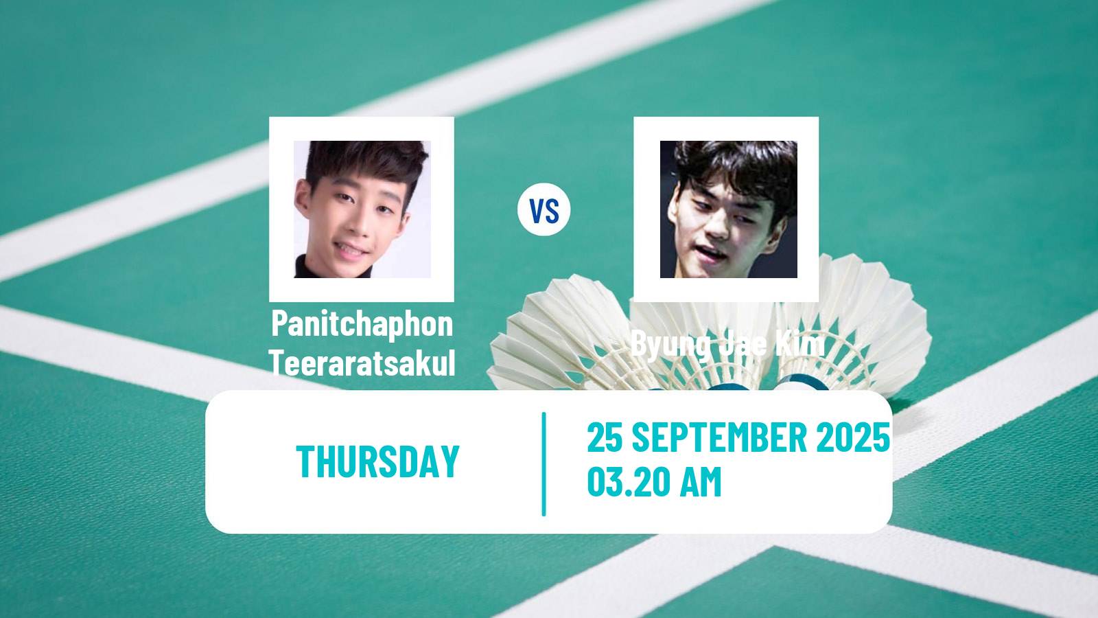 Badminton BWF World Tour Kaohsiung Masters Men Panitchaphon Teeraratsakul - Byung Jae Kim