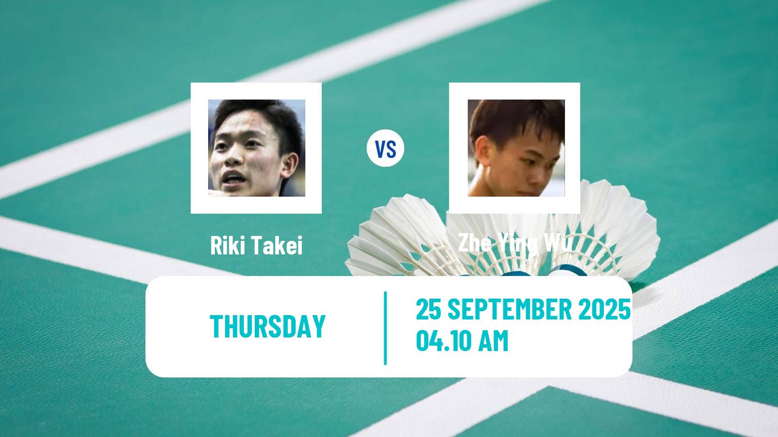 Badminton BWF World Tour Kaohsiung Masters Men Riki Takei - Zhe Ying Wu