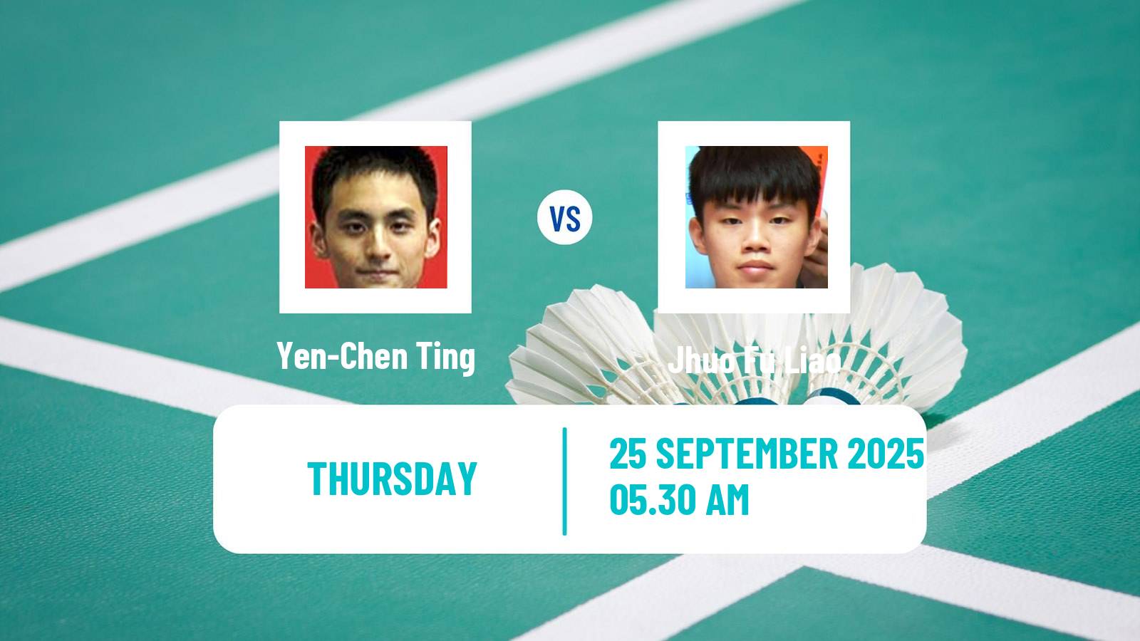 Badminton BWF World Tour Kaohsiung Masters Men Yen-Chen Ting - Jhuo Fu Liao