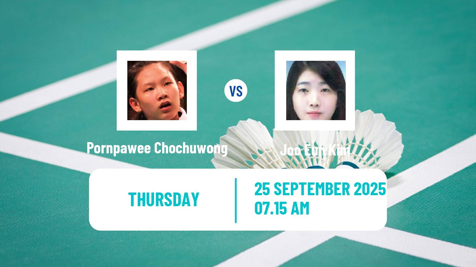 Badminton BWF World Tour Korea Open Women Pornpawee Chochuwong - Joo Eun Kim