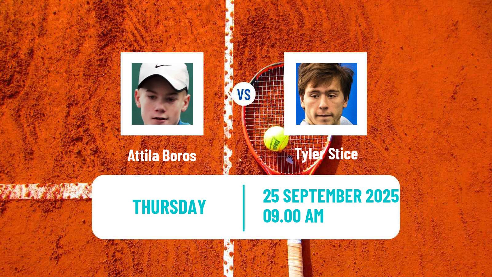 Tennis ITF M15 Budapest 2 Men Attila Boros - Tyler Stice