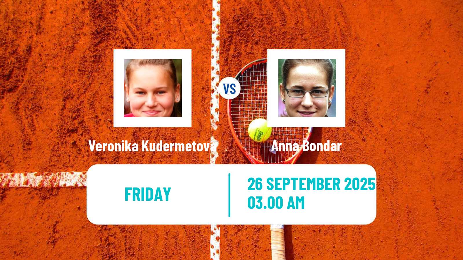 Tennis WTA Beijing Veronika Kudermetova - Anna Bondar