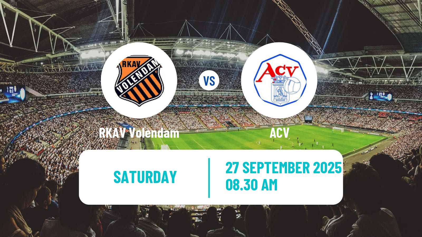 Soccer Dutch Tweede Divisie RKAV Volendam - ACV