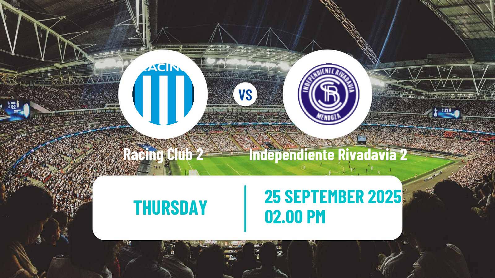Soccer Argentinian Reserve League Racing Club 2 - Independiente Rivadavia 2
