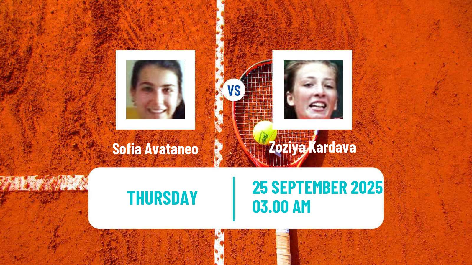Tennis ITF W15 Sharm Elsheikh 12 Women Sofia Avataneo - Zoziya Kardava