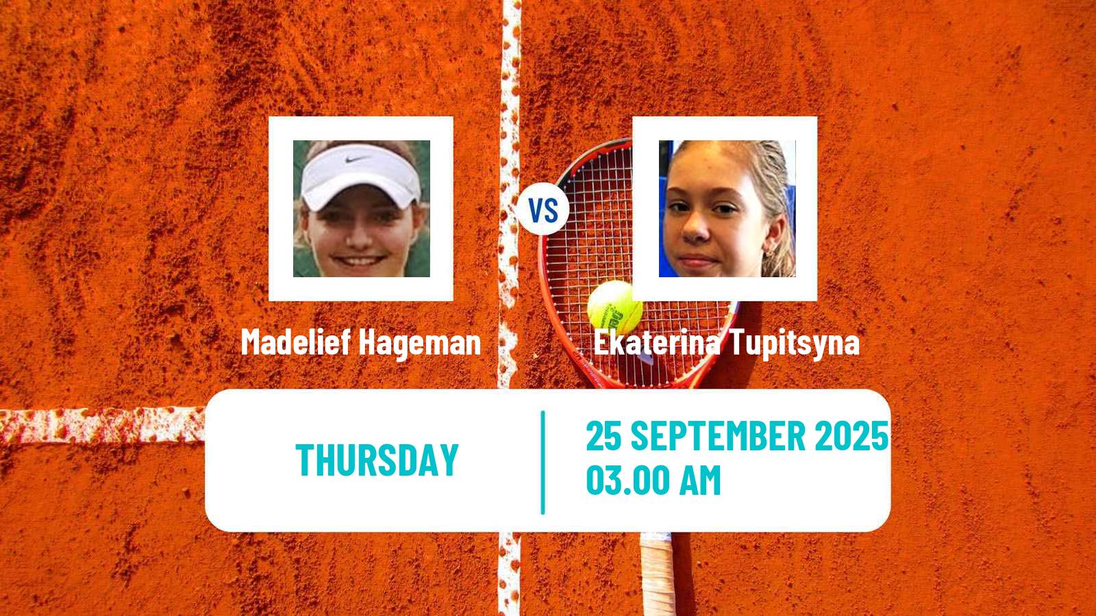 Tennis ITF W15 Sharm Elsheikh 12 Women Madelief Hageman - Ekaterina Tupitsyna