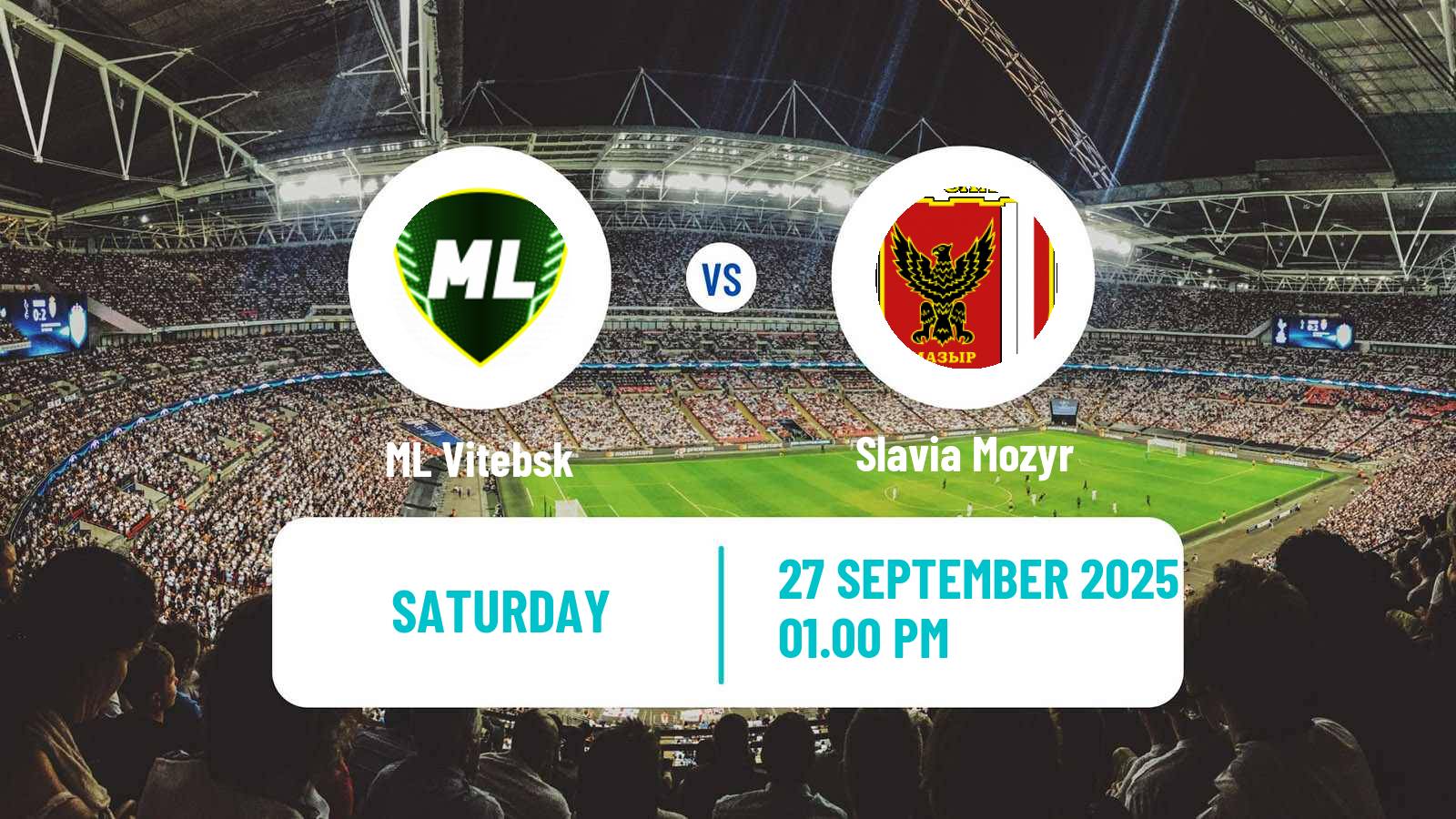 Soccer Belarusian Vysshaya Liga ML Vitebsk - Slavia Mozyr