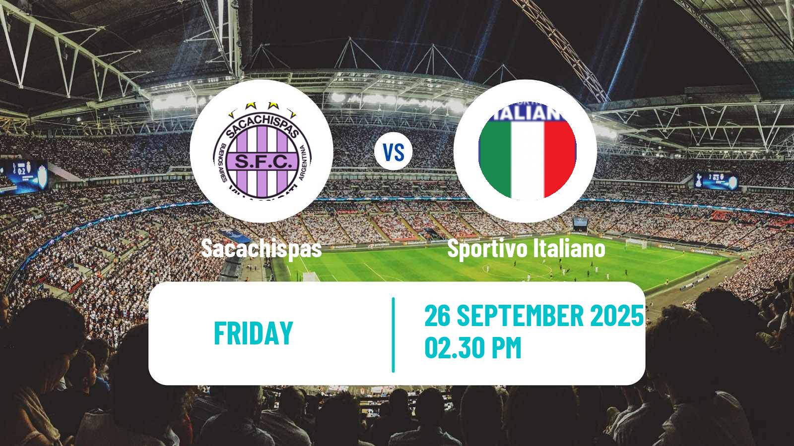 Soccer Argentinian Primera B Sacachispas - Sportivo Italiano
