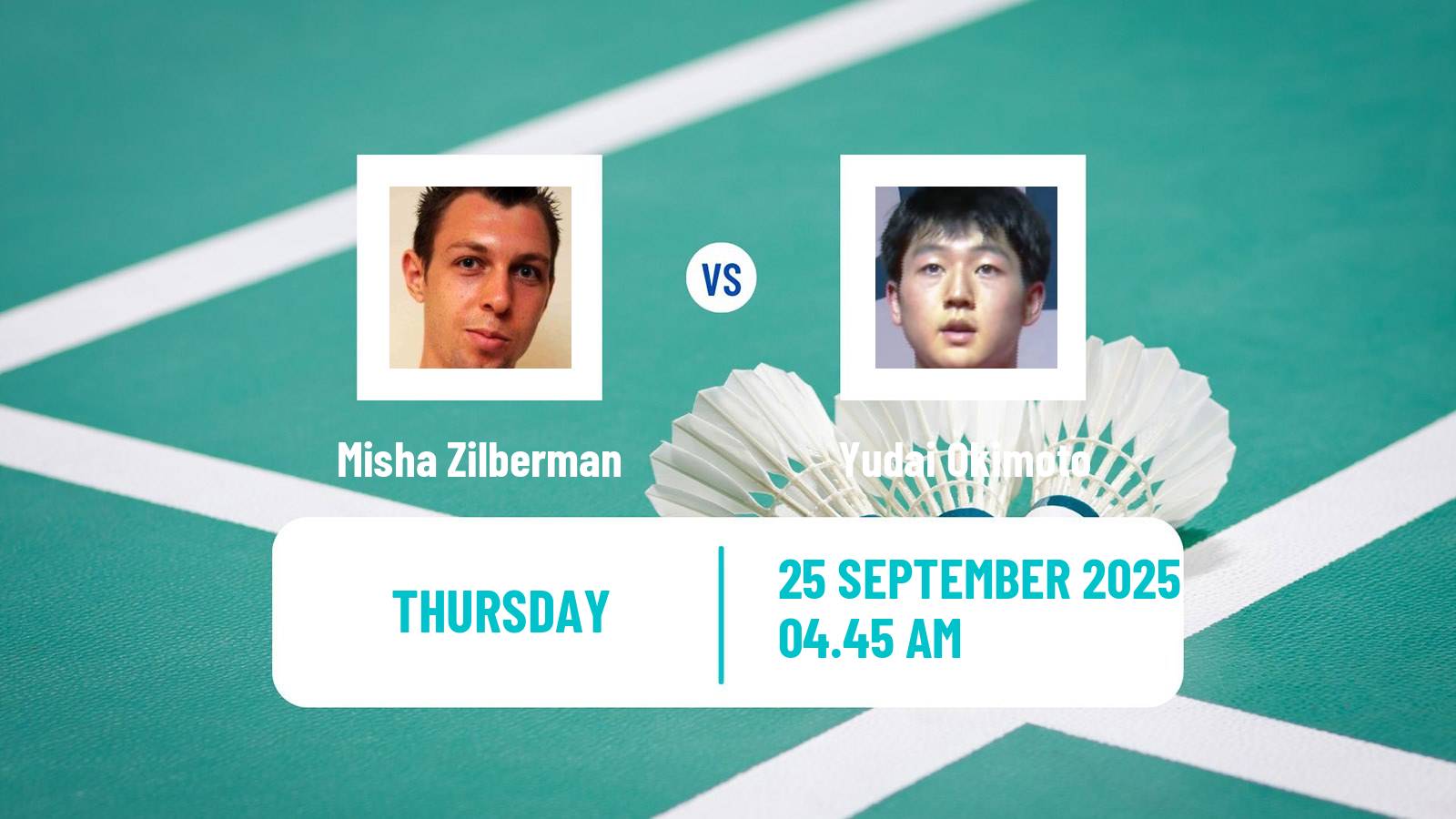 Badminton BWF World Tour Kaohsiung Masters Men Misha Zilberman - Yudai Okimoto
