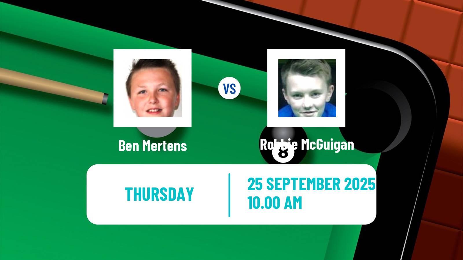 Snooker British Open Ben Mertens - Robbie McGuigan