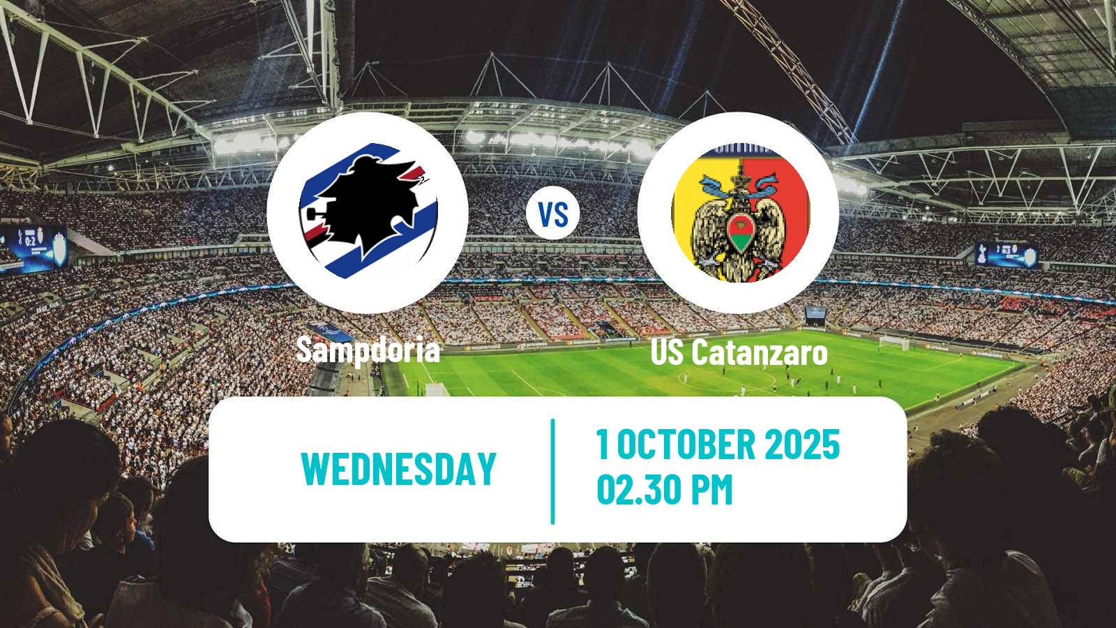 Soccer Italian Serie B Sampdoria - Catanzaro