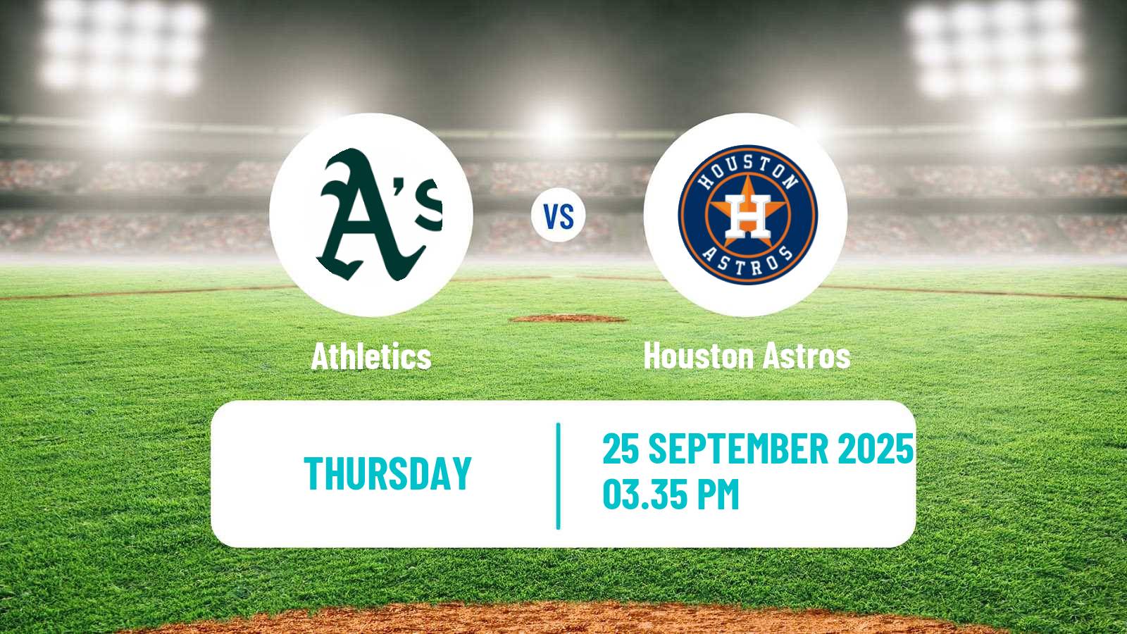 Baseball MLB Athletics - Houston Astros