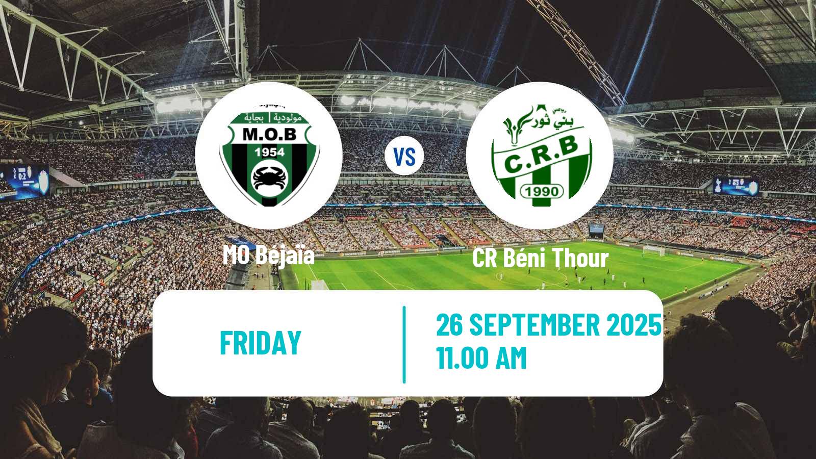 Soccer Algerian Ligue 2 MO Béjaïa - CR Béni Thour