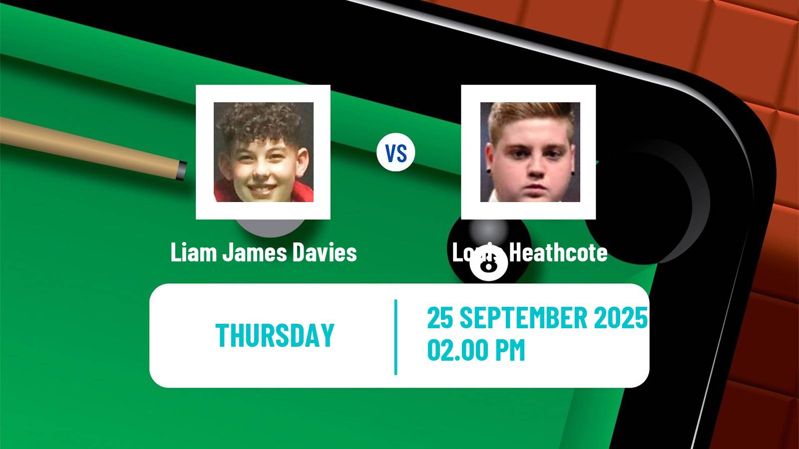 Snooker British Open Liam James Davies - Louis Heathcote