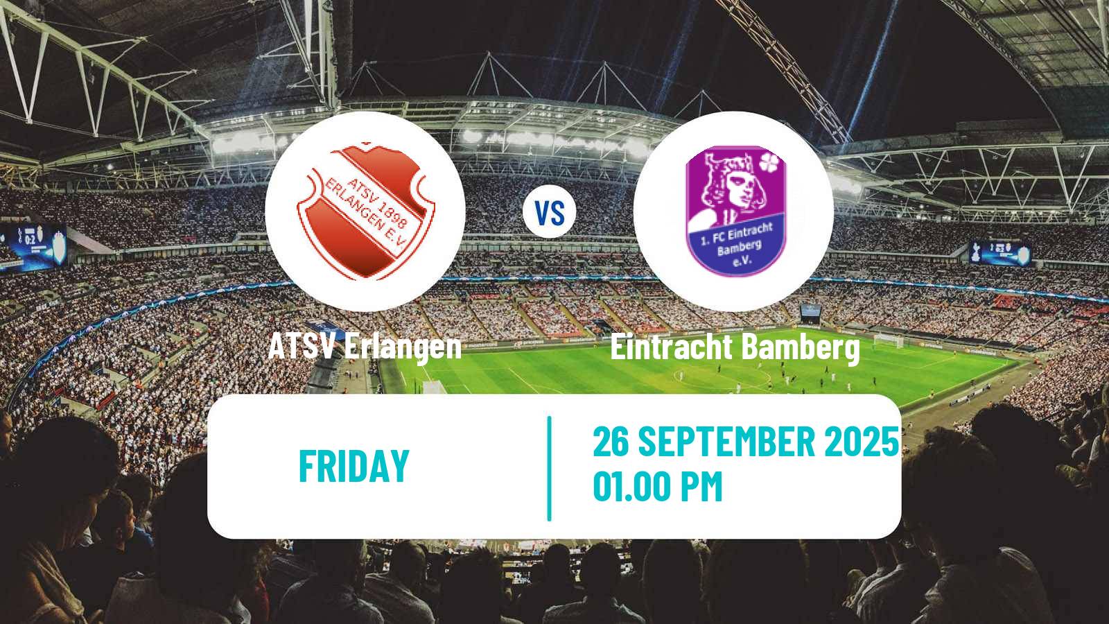 Soccer German Oberliga Bayern Nord ATSV Erlangen - Eintracht Bamberg