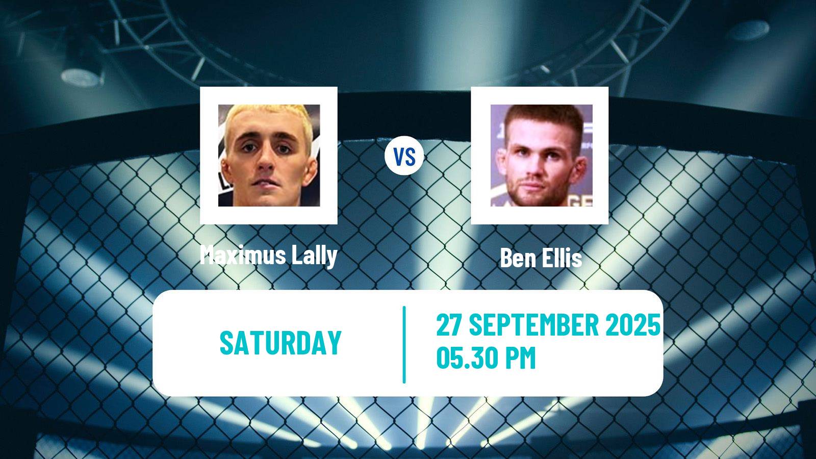 MMA Featherweight Cage Warriors Men Maximus Lally - Ben Ellis