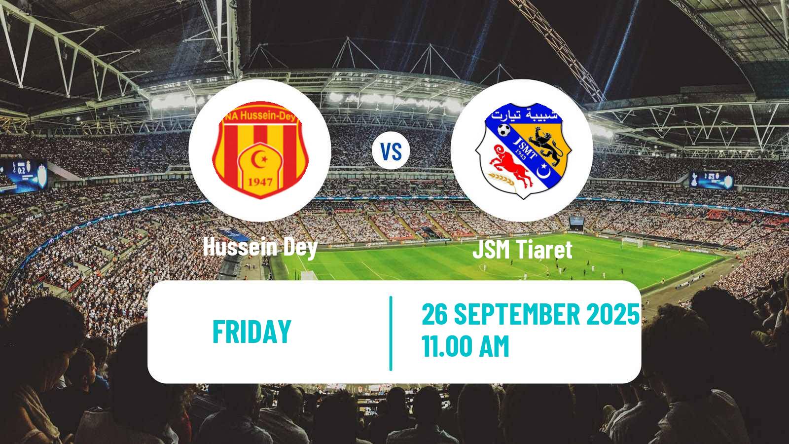 Soccer Algerian Ligue 2 Hussein Dey - JSM Tiaret