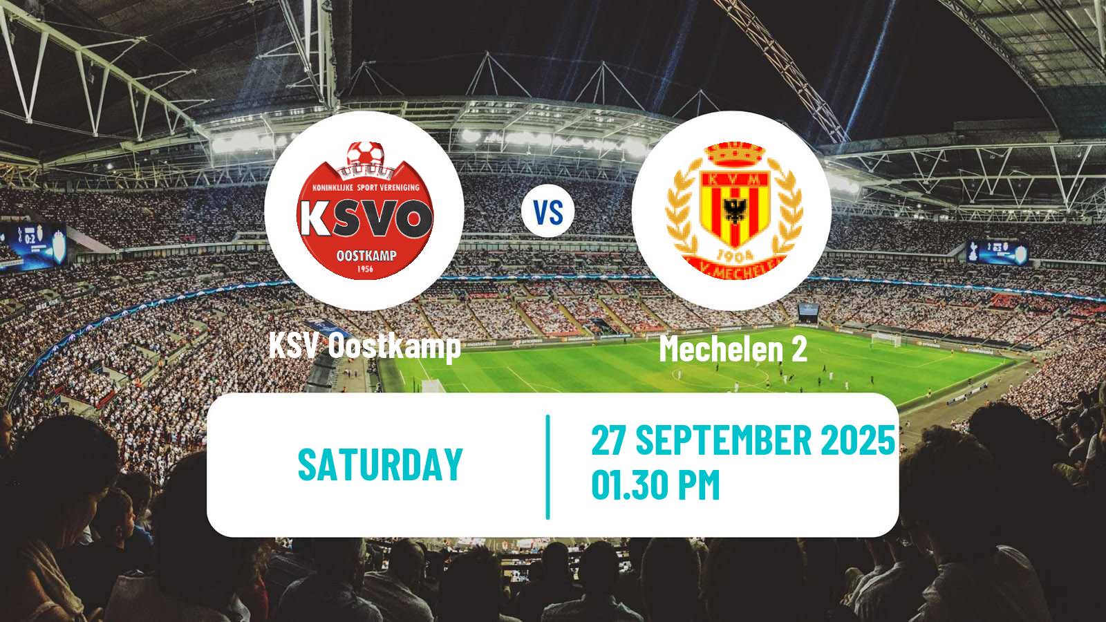 Soccer Belgian Second Amateur Division Group A Oostkamp - Mechelen 2