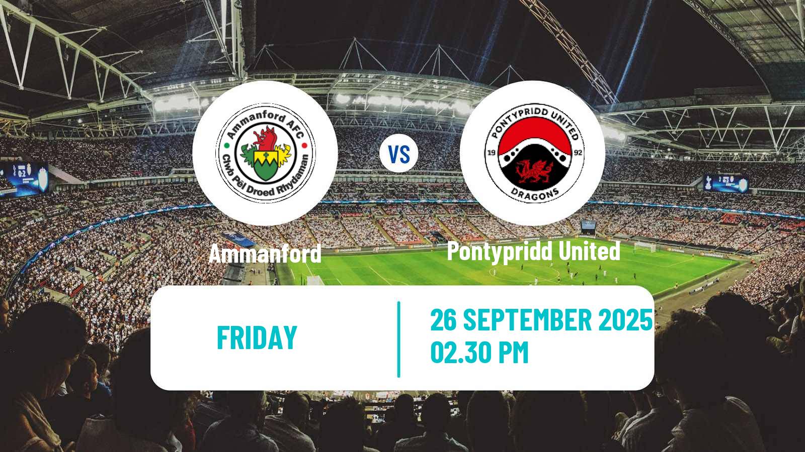 Soccer Welsh Cymru South Ammanford - Pontypridd United