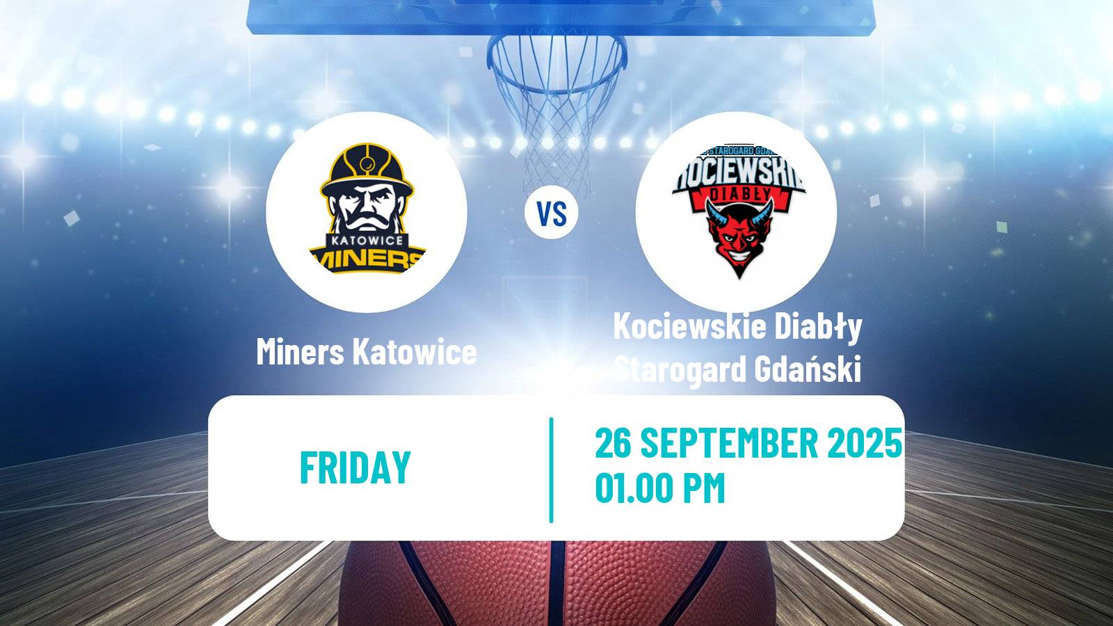 Basketball Polish 1 Liga Basketball Miners Katowice - Kociewskie Diabły Starogard Gdański
