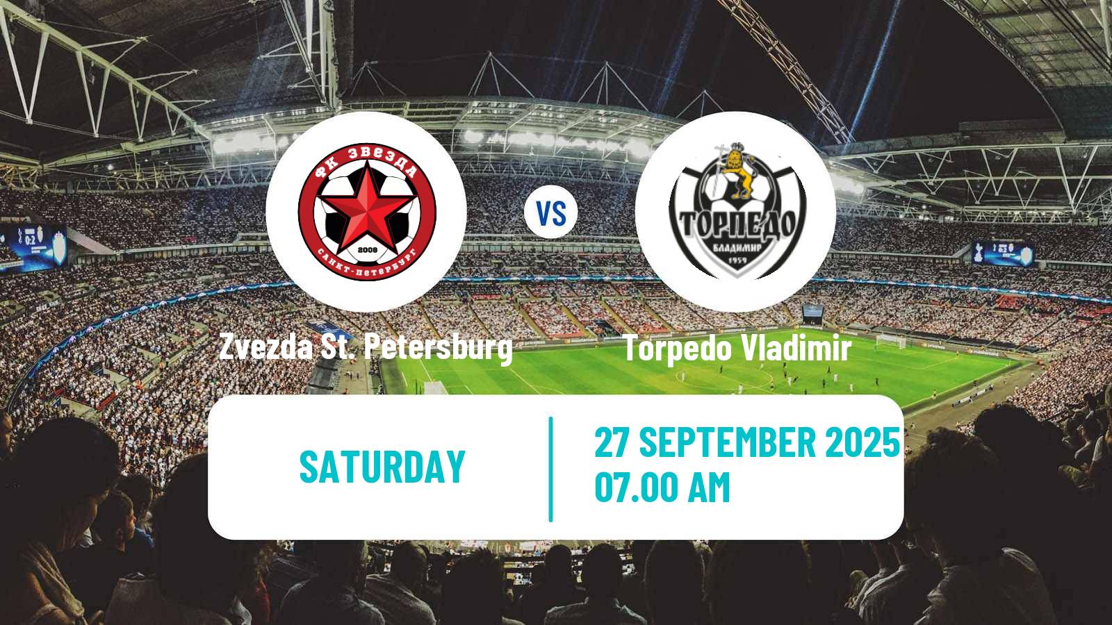 Soccer FNL 2 Division B Group 2 Zvezda St. Petersburg - Torpedo Vladimir