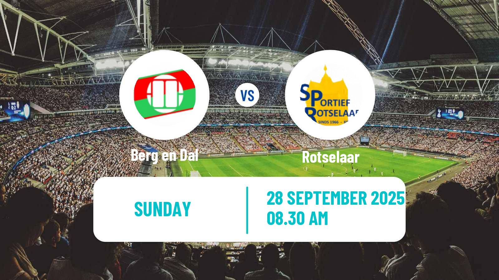 Soccer Belgian Second Amateur Division Group B Berg en Dal - Rotselaar