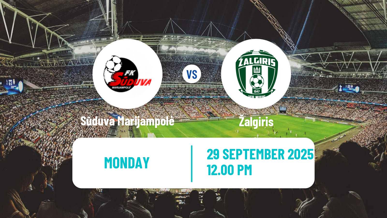 Soccer Lithuanian A Lyga Sūduva Marijampolė - Žalgiris
