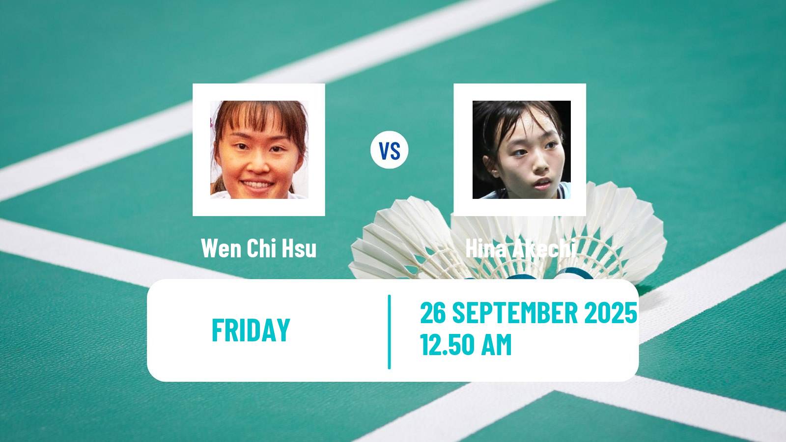 Badminton BWF World Tour Kaohsiung Masters Women Wen Chi Hsu - Hina Akechi