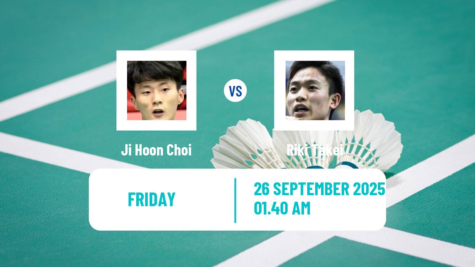 Badminton BWF World Tour Kaohsiung Masters Men Ji Hoon Choi - Riki Takei