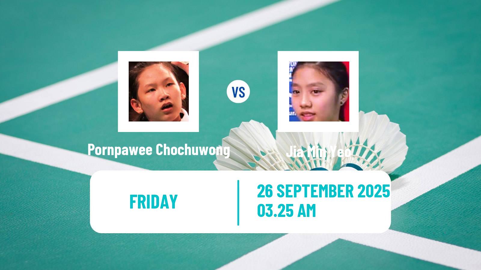 Badminton BWF World Tour Korea Open Women Pornpawee Chochuwong - Jia Min Yeo
