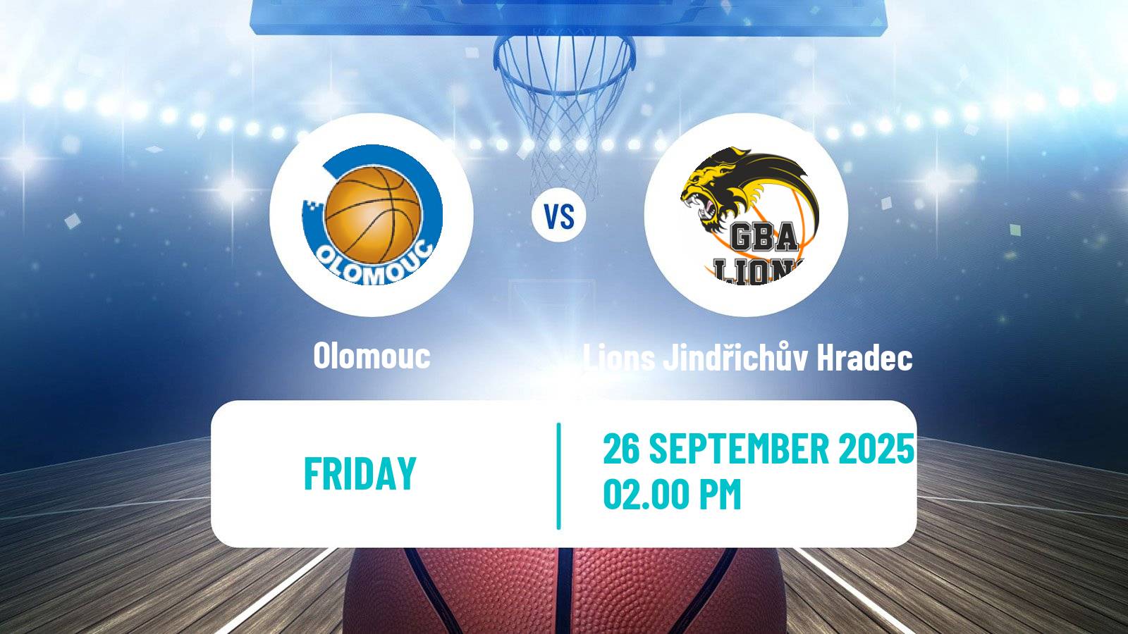 Basketball Czech 1 Liga Basketball Olomouc - Lions Jindřichův Hradec